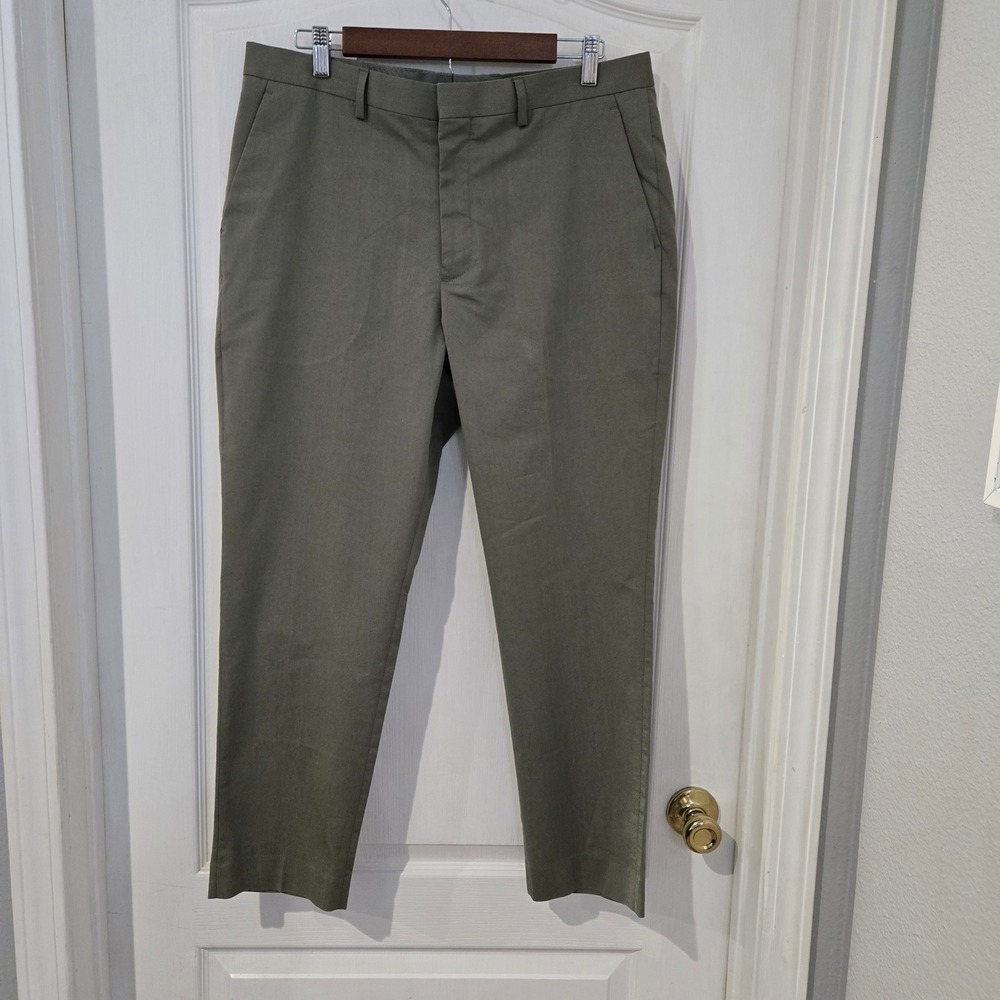 Express Dress Pants Mens 34x30 (27 inseam)Olive Green Extra Slim Stretch Chino